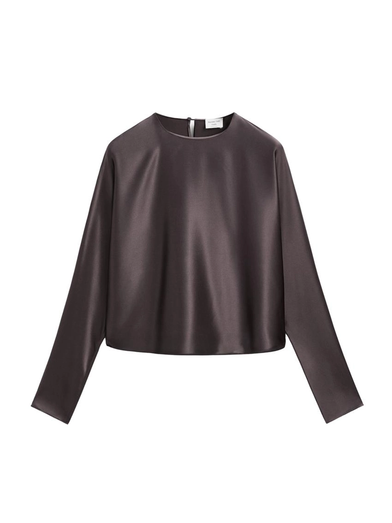 Блузка из 100% шелка с короткими рукавами летучая мышь - studio