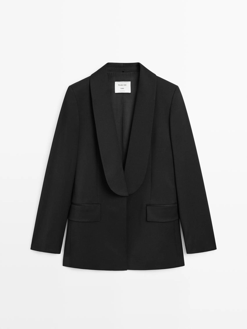 Шерстяной пиджак с деталями лацканов - STUDIO