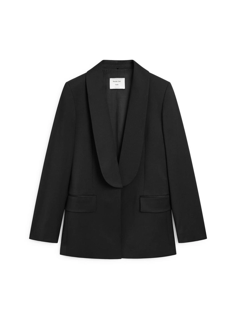 Шерстяной пиджак с деталями лацканов - STUDIO