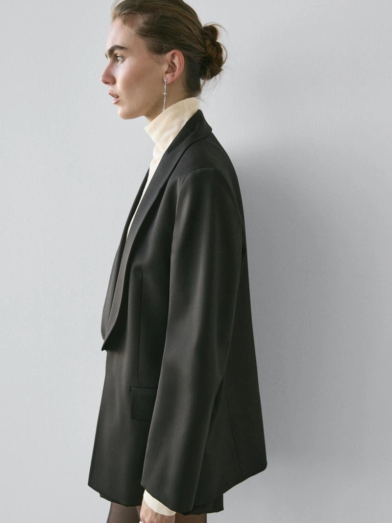 Шерстяной пиджак с деталями лацканов - STUDIO