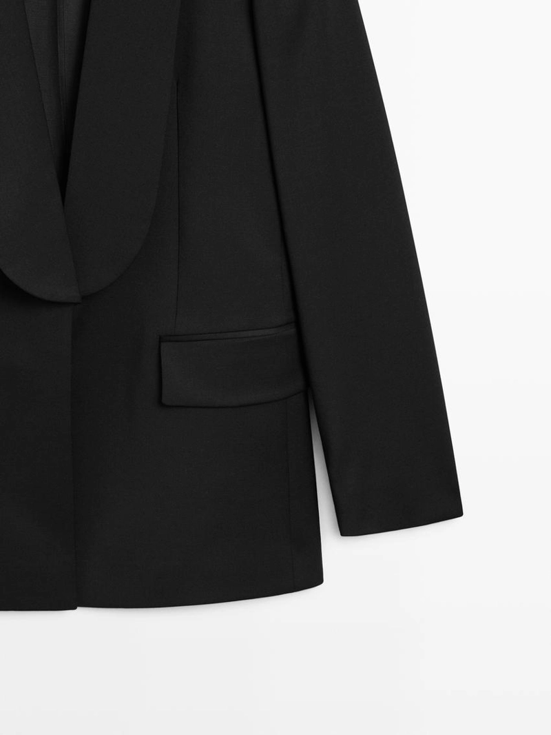 Шерстяной пиджак с деталями лацканов - STUDIO