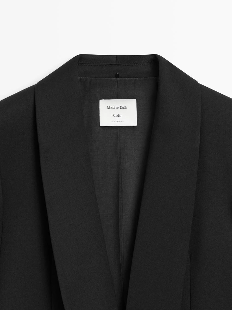 Шерстяной пиджак с деталями лацканов - STUDIO