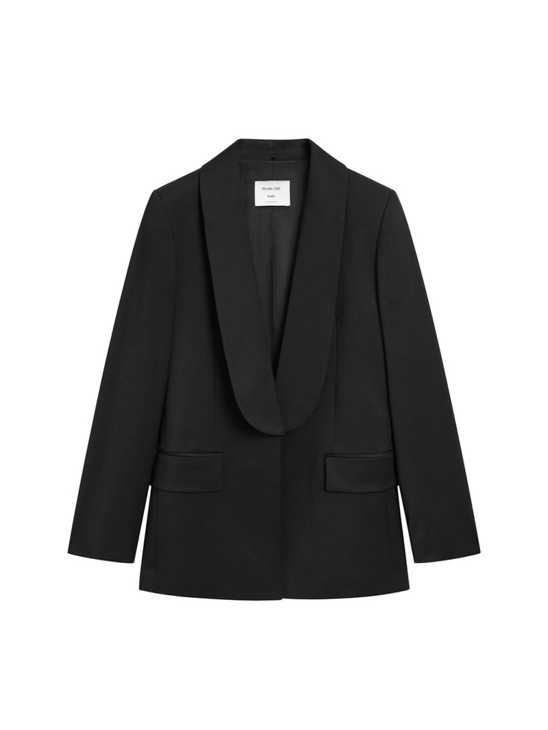 Шерстяной пиджак с деталями лацканов - STUDIO