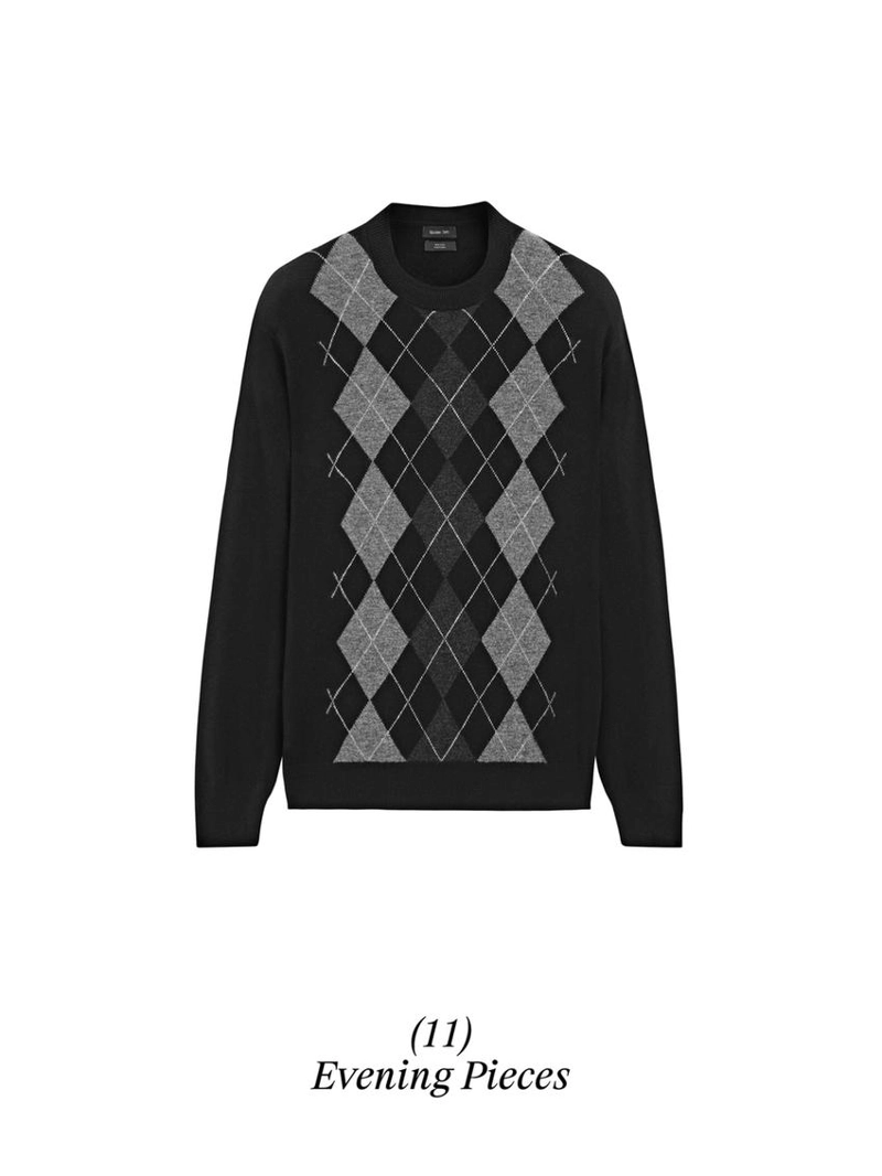 Свитер с узором аргайл из 100% шерсти