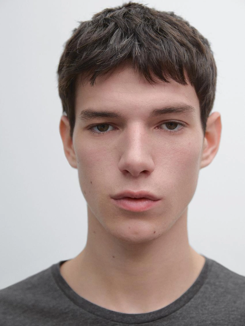 Футболка с короткими рукавами меланжевого цвета