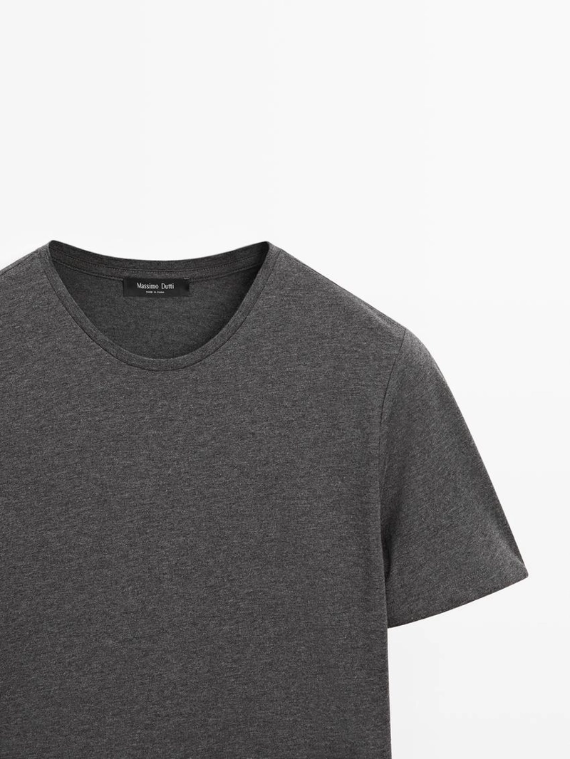 Футболка с короткими рукавами меланжевого цвета