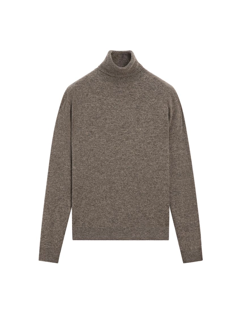 Вязанный свитер с высоким воротником из шерстяной смеси