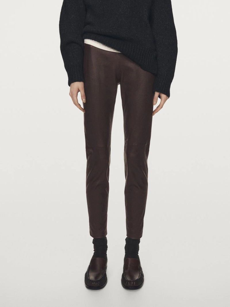 Кожаные леггинсы nappa