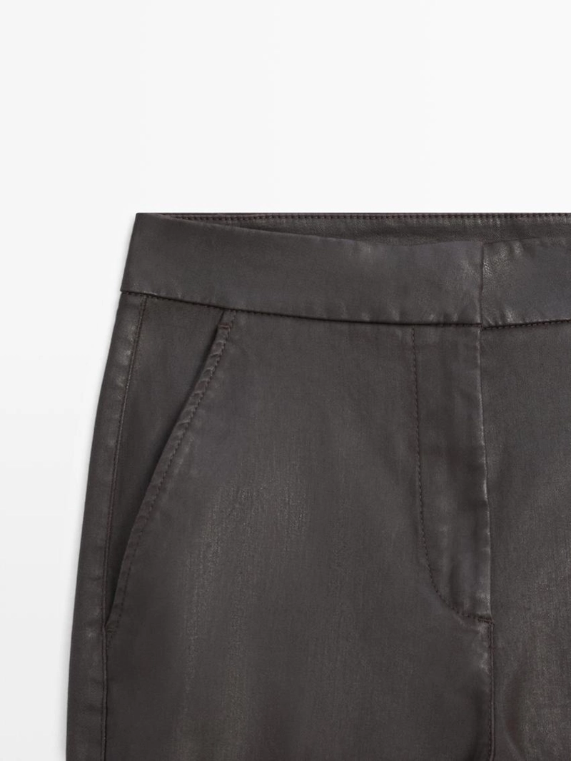 Джинсы с зауженными штанинами из вощеного хлопка