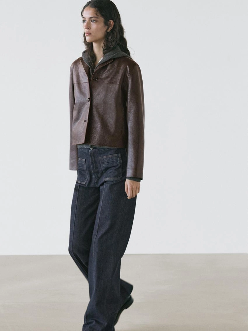 Куртка из натуральной кожи cropped