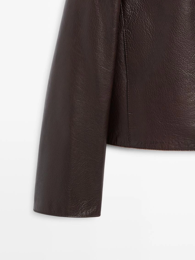 Куртка из натуральной кожи cropped