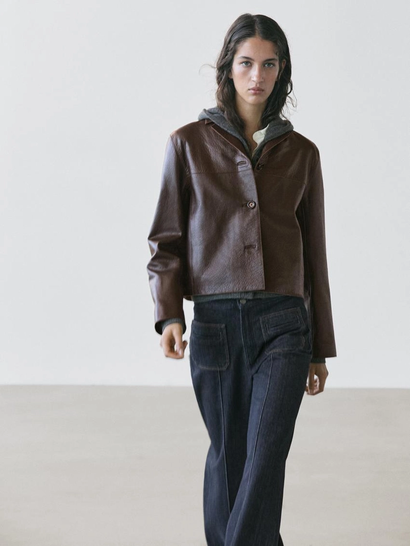 Куртка из натуральной кожи cropped