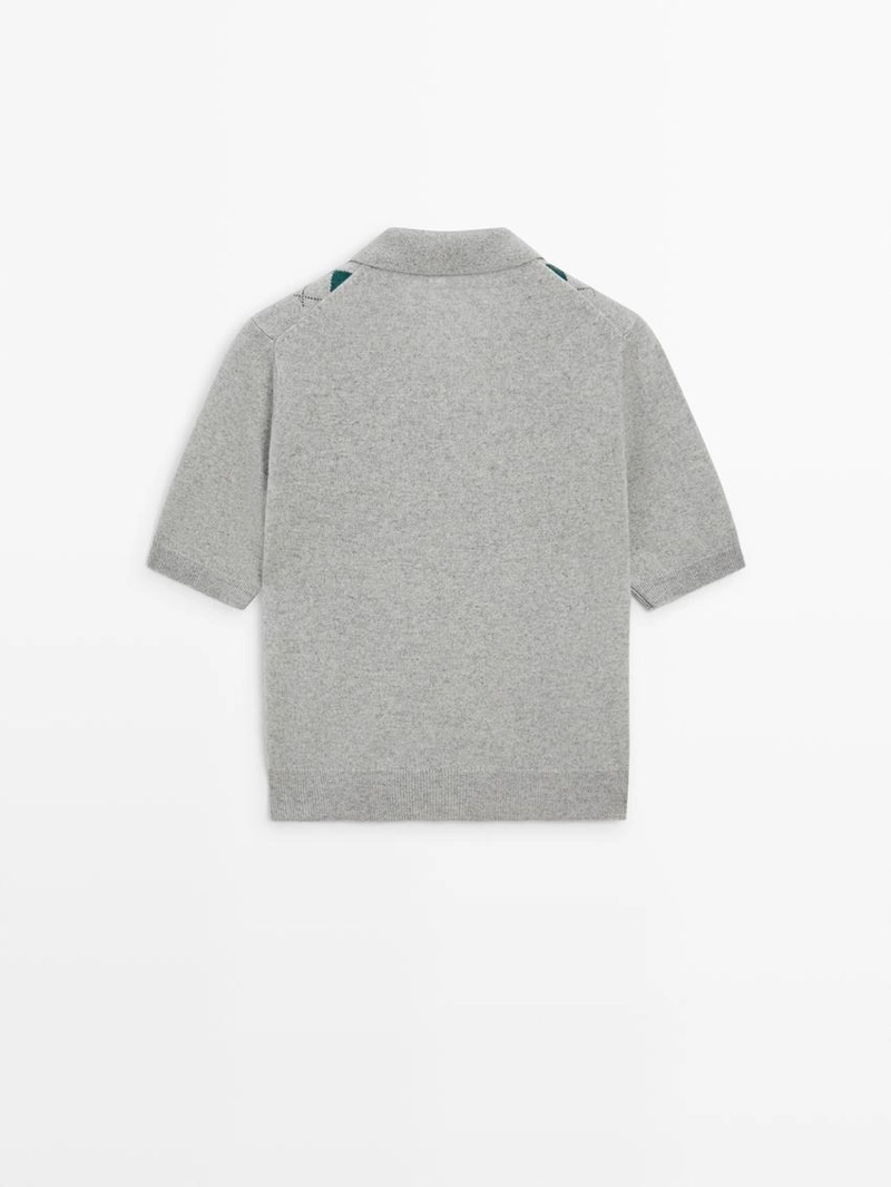 Поло с коротким рукавом из аргайльского вязаного полотна