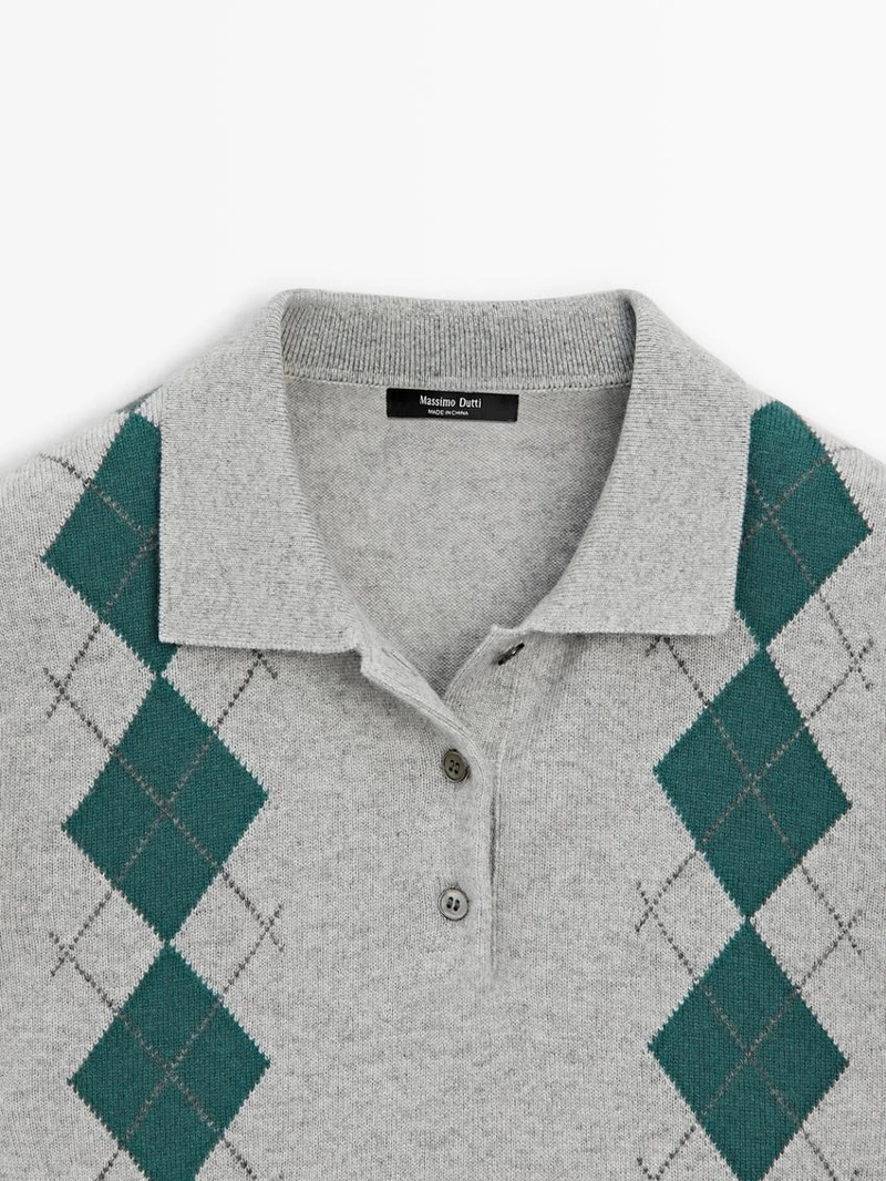 Поло с коротким рукавом из аргайльского вязаного полотна