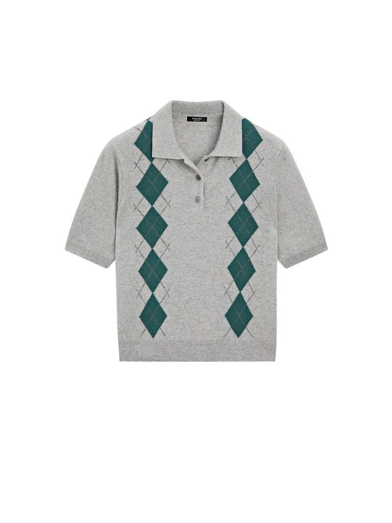 Поло с коротким рукавом из аргайльского вязаного полотна
