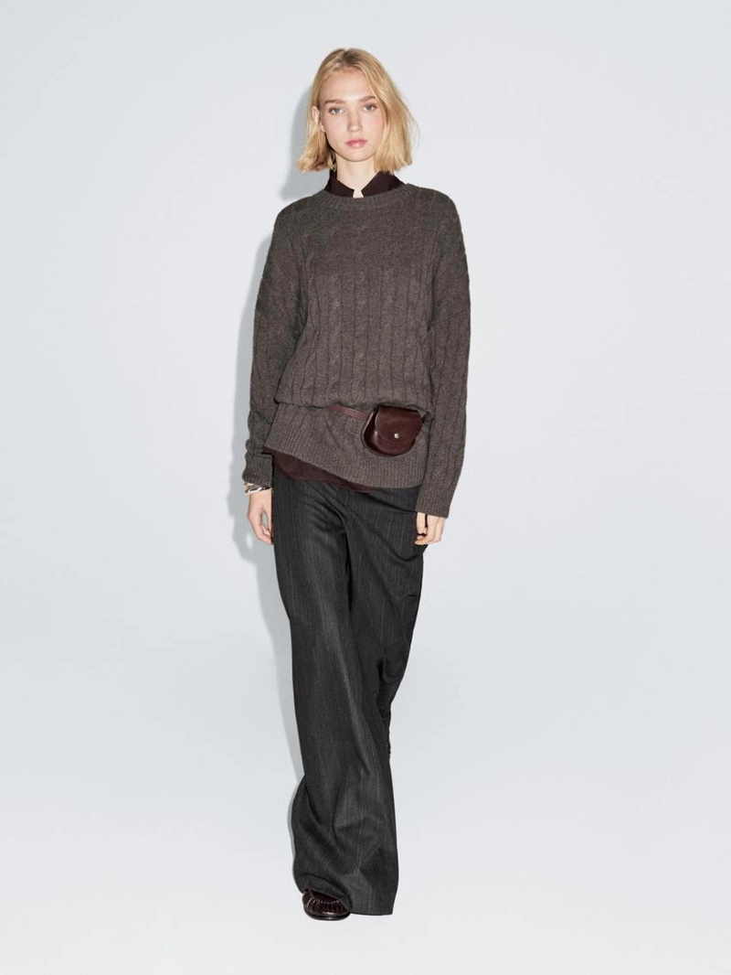 Свитер с крупной вязкой из 100% кашемира