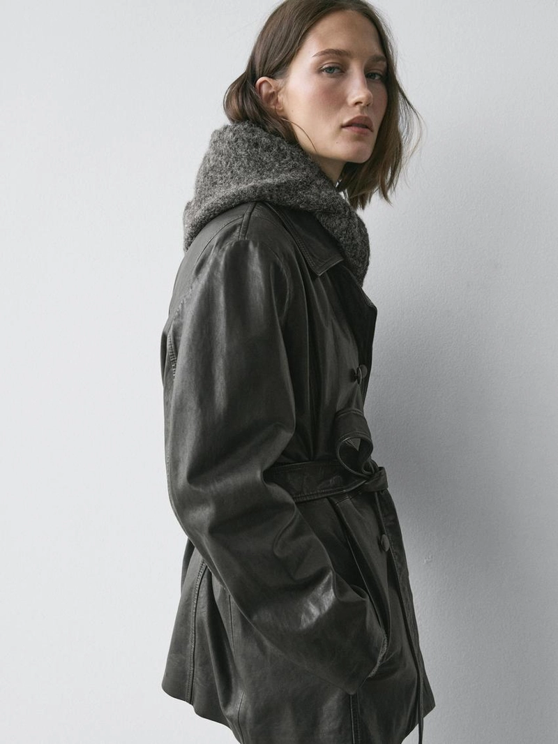 Куртка из овечьей кожи с поясом