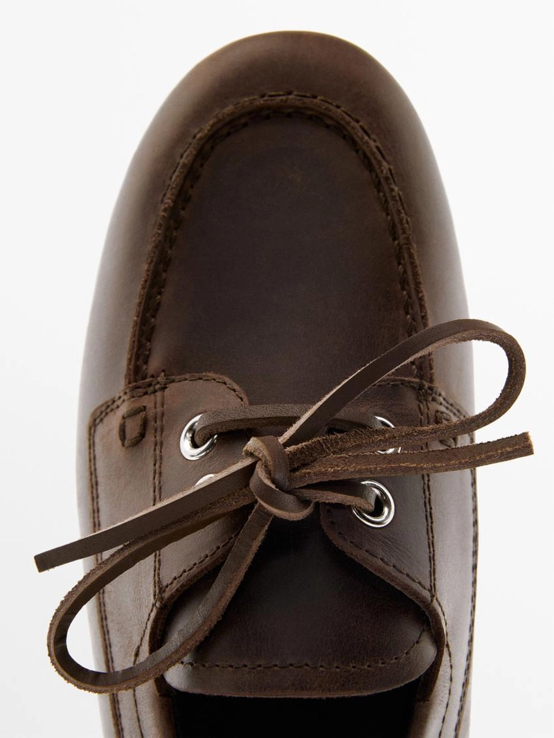 Туфли с корабельной подошвой из кожи