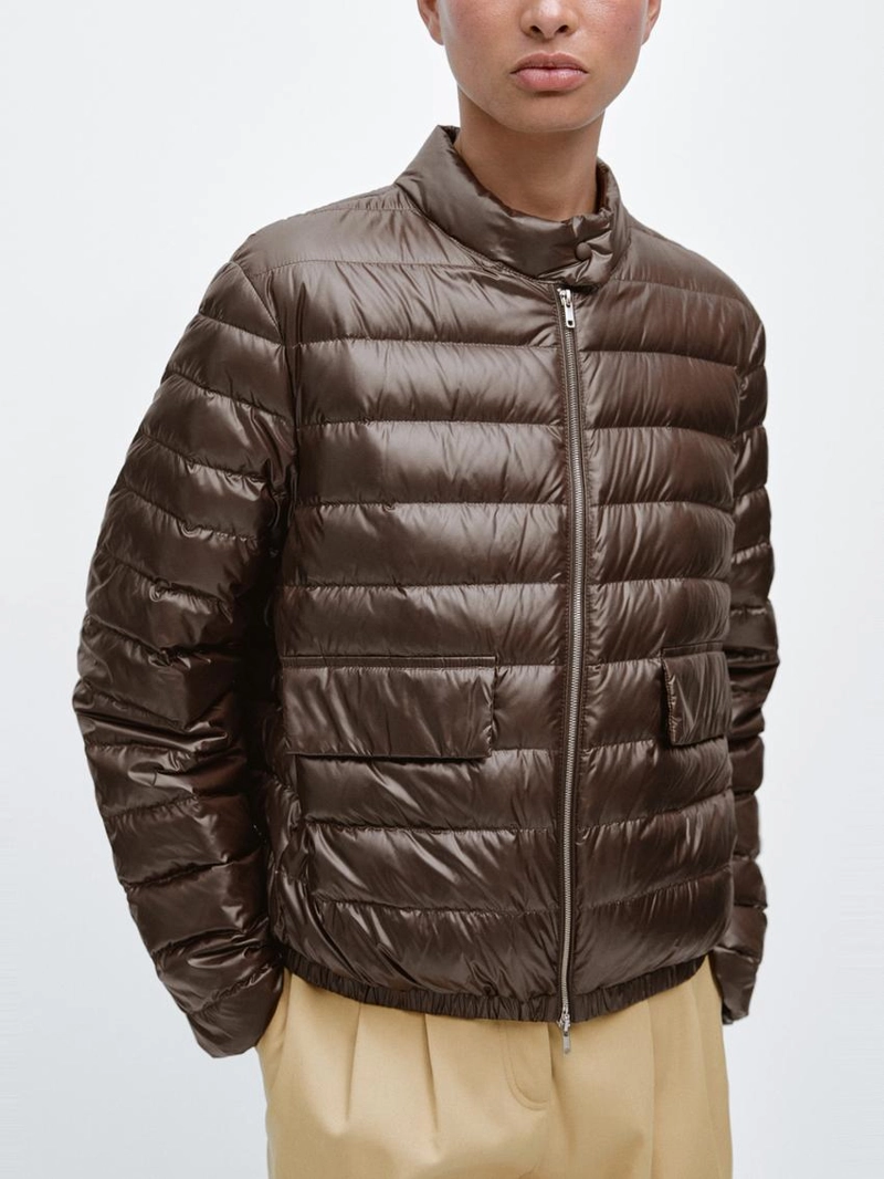 Пуховик-бомбер с водоотталкивающей отделкой