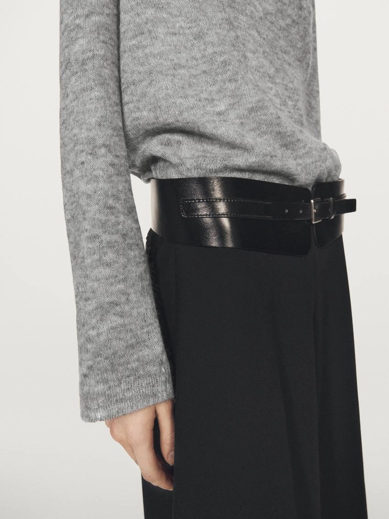 Джемпер из вязаного полотна с воротником-хомутом