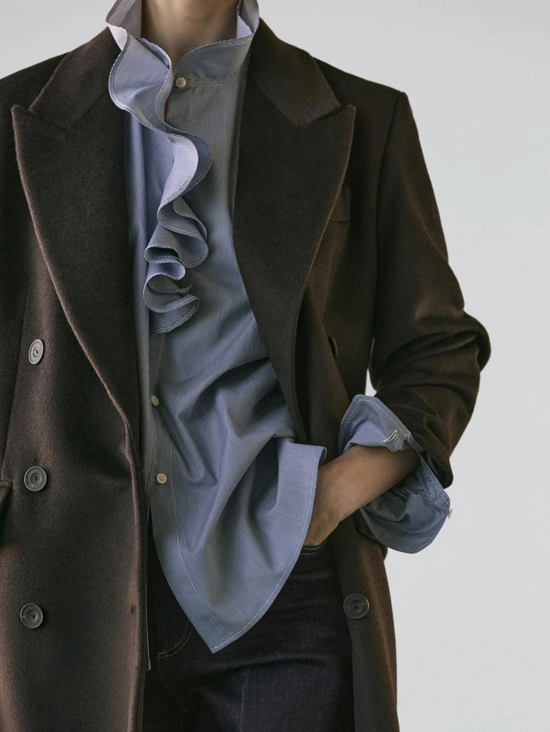 Рубашка с воротником с оборками