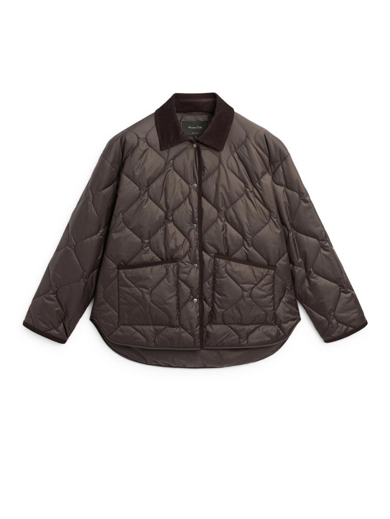 Пуховик с водоотталкивающей пропиткой с деталями из вельвета