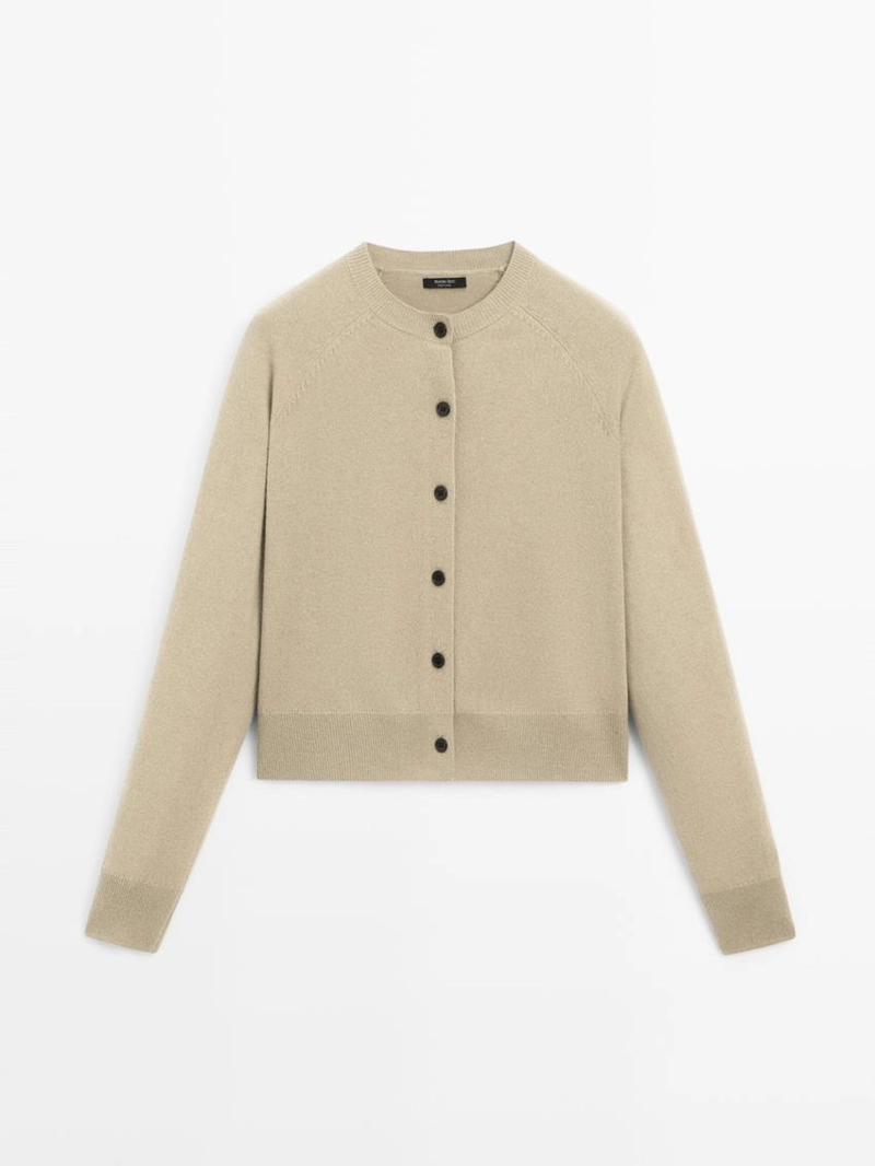 Короткий вязаный кардиган с рукавами рэглан