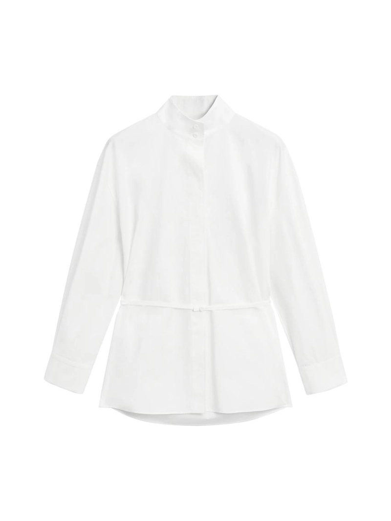 Рубашка с высоким воротником и деталями ленты