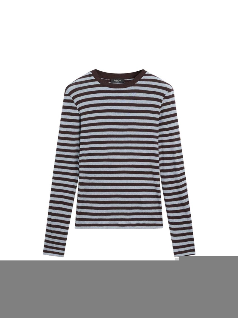 Футболка из хлопкового микса с длинным рукавом в полоску