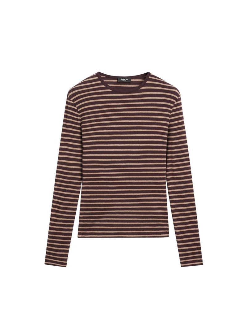 Футболка из хлопкового микса с длинным рукавом в полоску