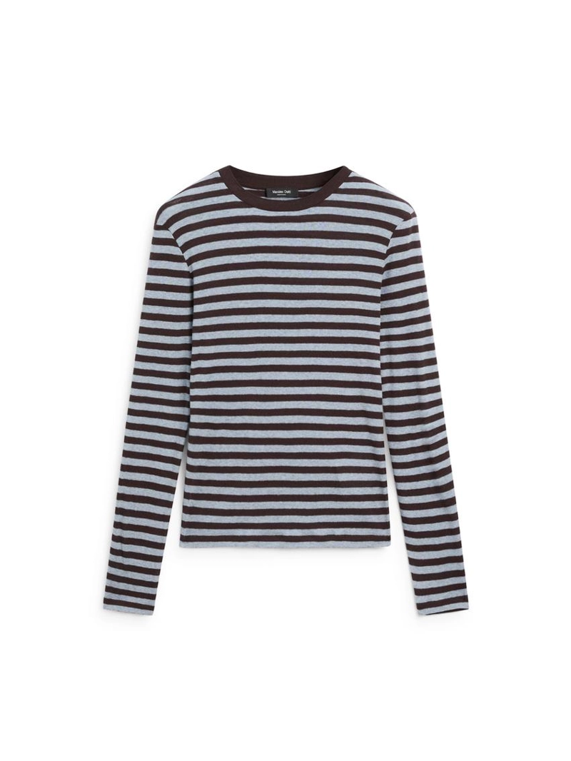 Футболка из хлопкового микса с длинным рукавом в полоску