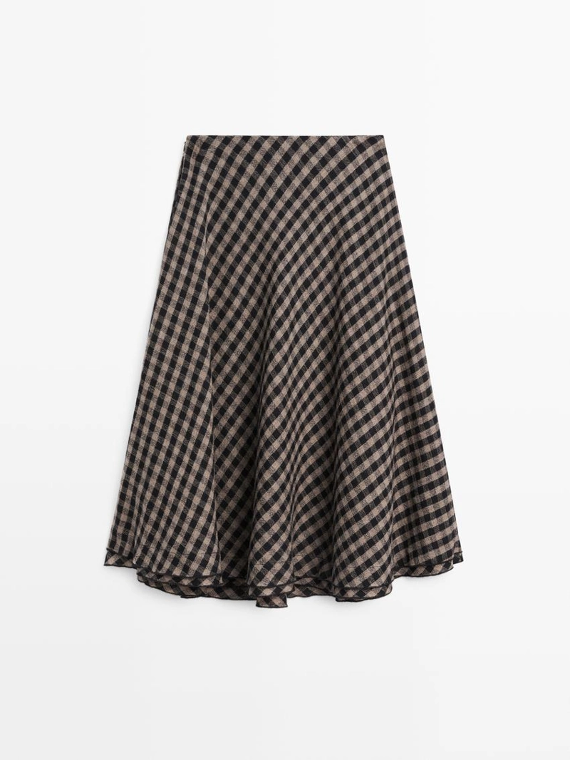 Расклешенная юбка с клетчатым узором