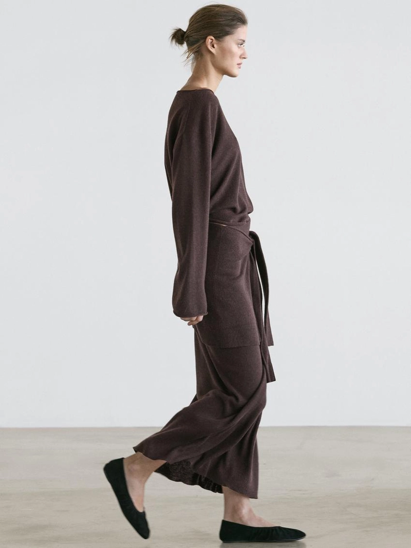 Вязаная юбка с деталями на завязках