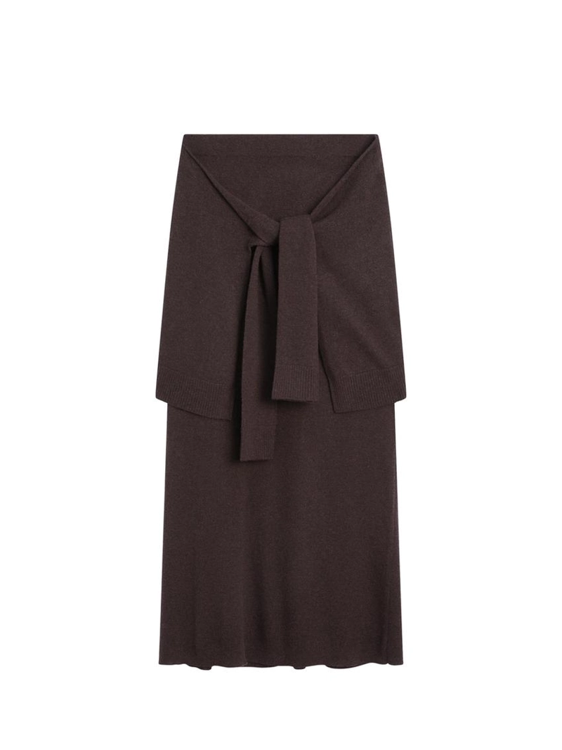 Вязаная юбка с деталями на завязках