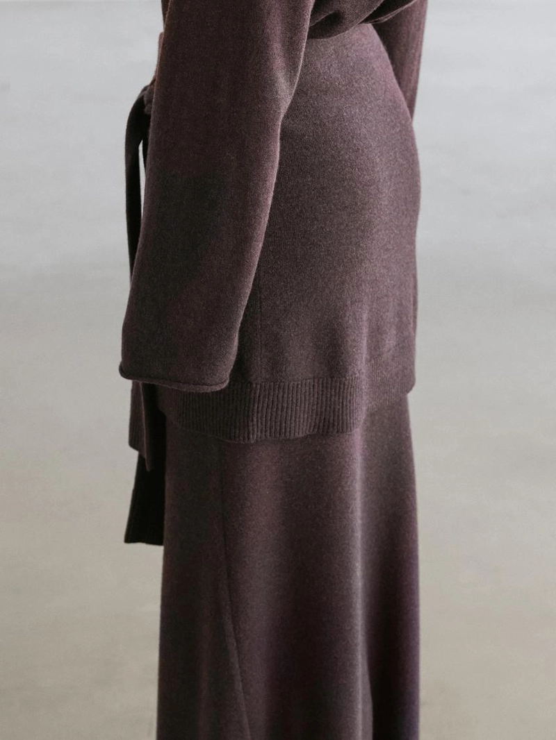 Вязаная юбка с деталями на завязках