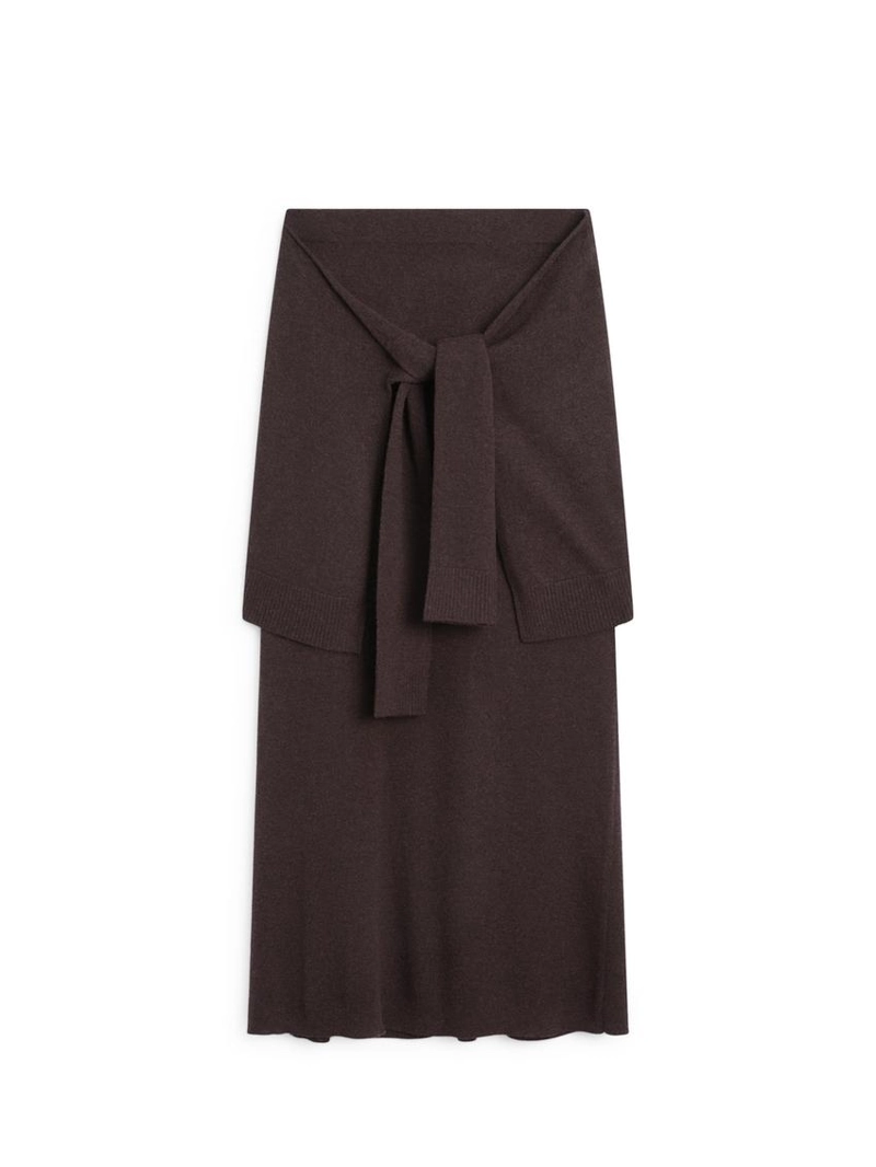 Вязаная юбка с деталями на завязках