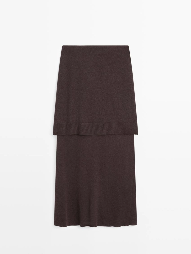 Вязаная юбка с деталями на завязках