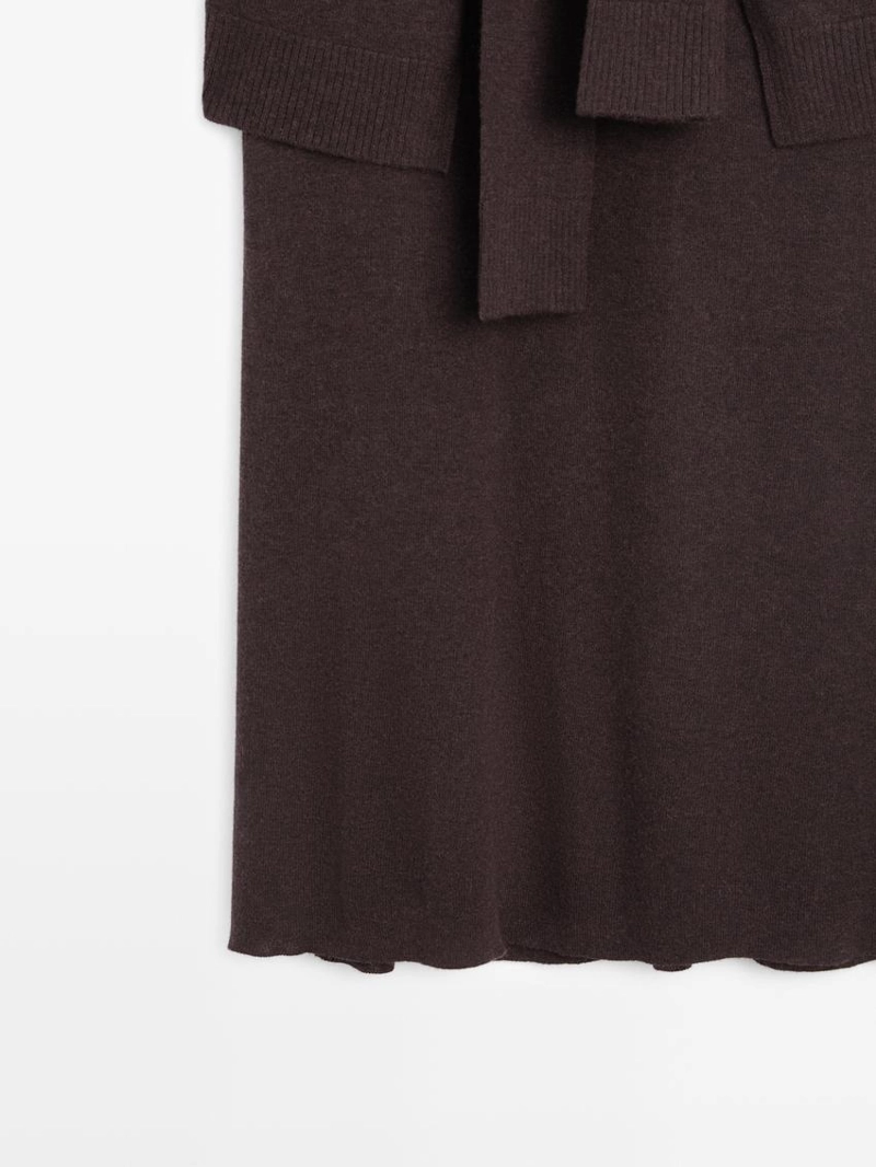 Вязаная юбка с деталями на завязках