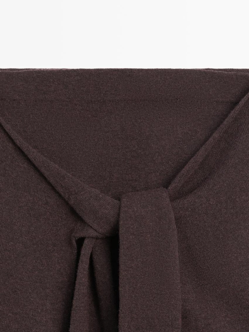 Вязаная юбка с деталями на завязках