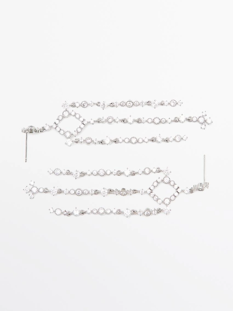 Серьги каплевидные с кристаллами