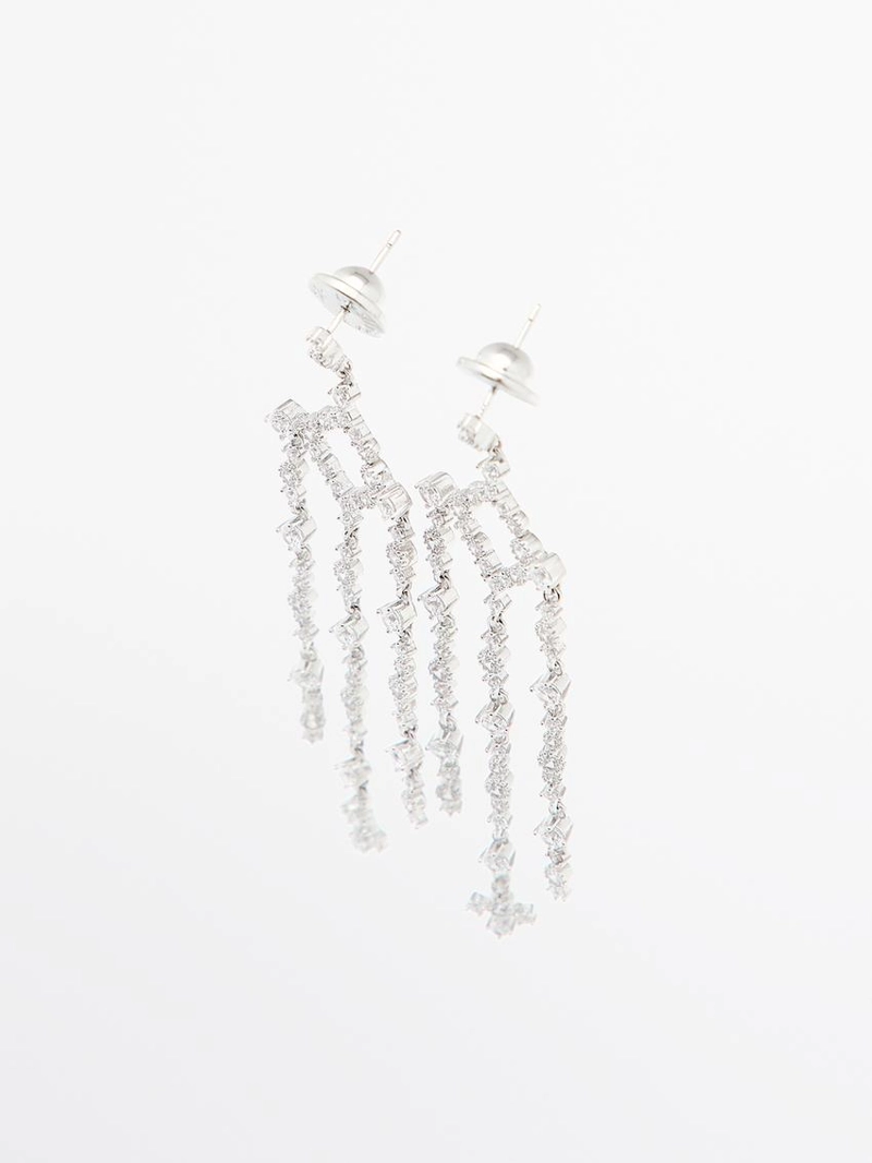 Серьги каплевидные с кристаллами