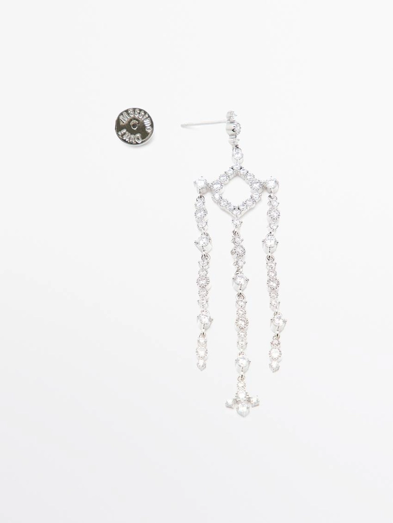 Серьги каплевидные с кристаллами