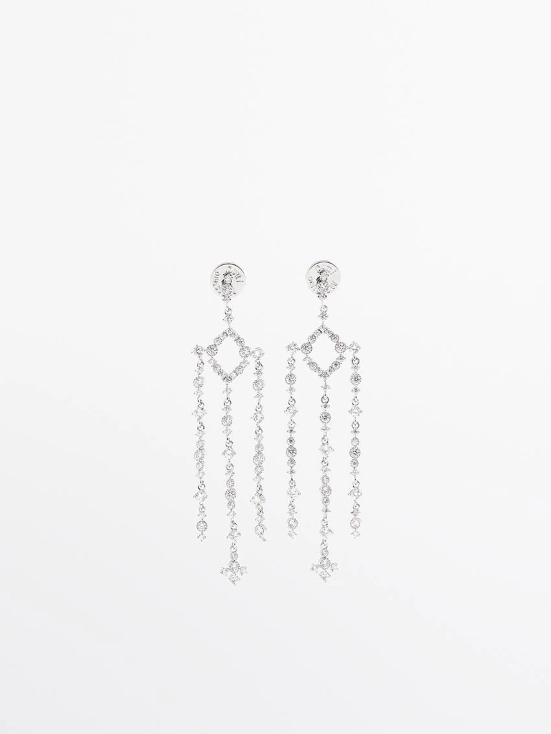 Серьги каплевидные с кристаллами