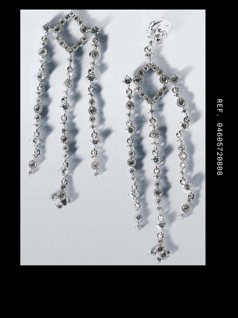 Серьги каплевидные с кристаллами