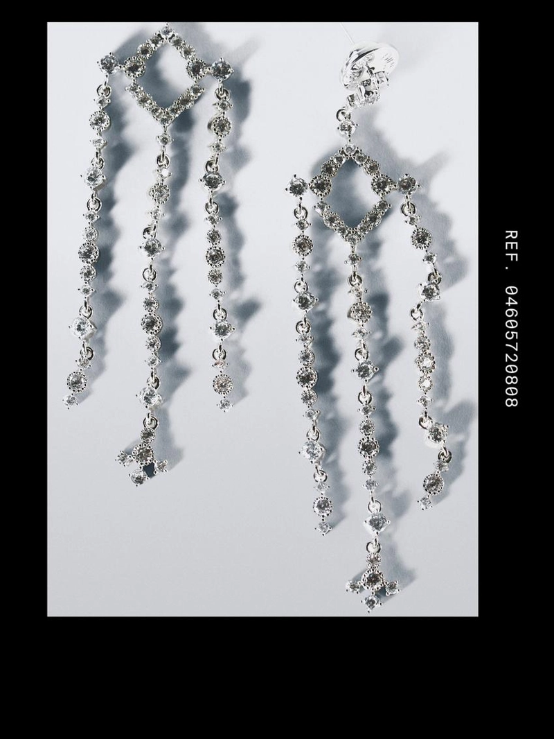 Серьги каплевидные с кристаллами