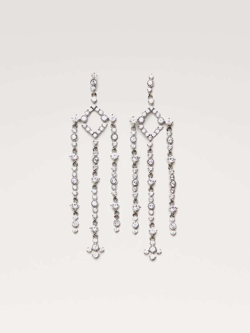 Серьги каплевидные с кристаллами