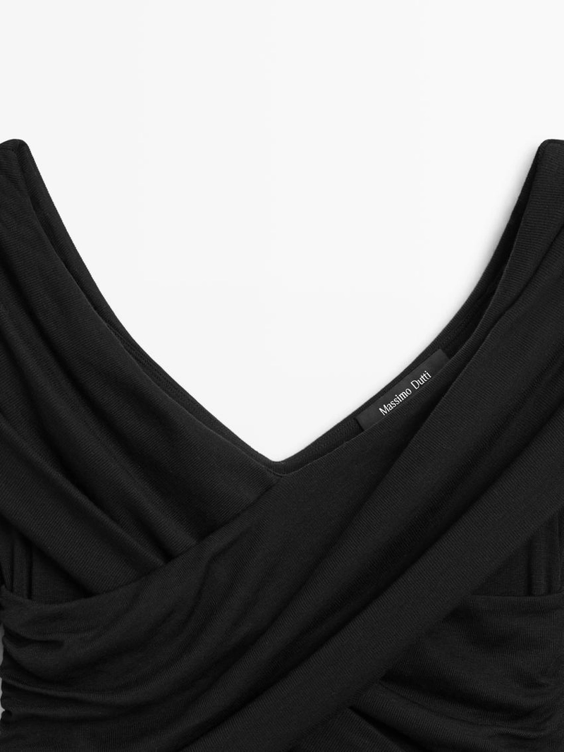 Топ из ленцелла и шерстяной смеси с открытыми плечами