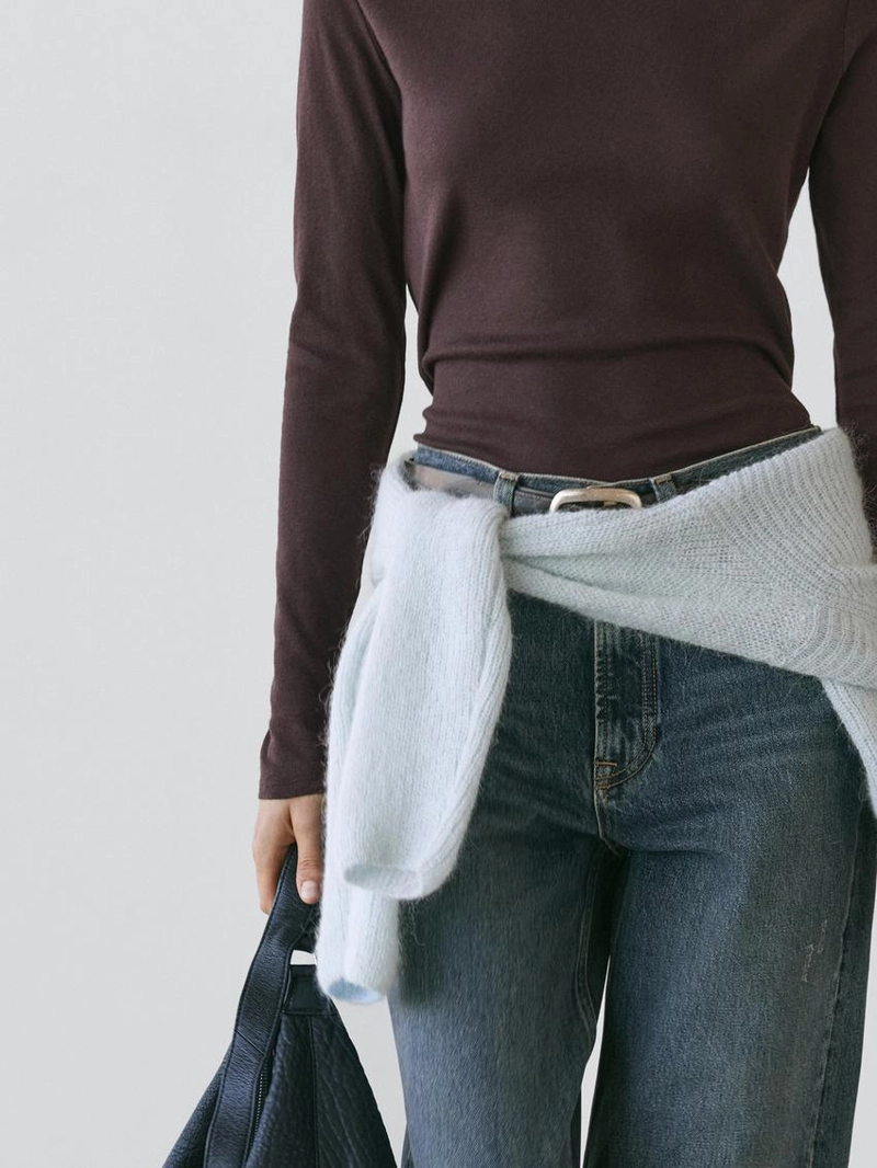 Футболка из хлопкового микса с длинным рукавом