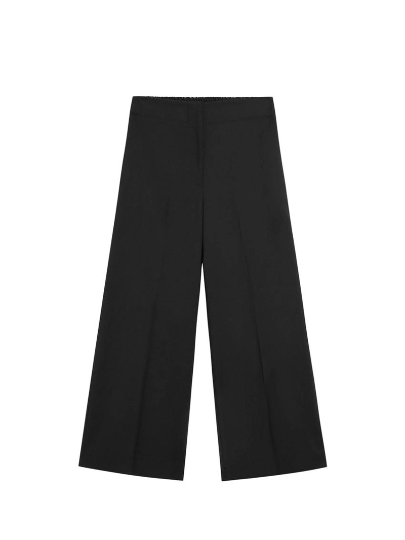 Широкие укороченные брюки из 100% шерсти