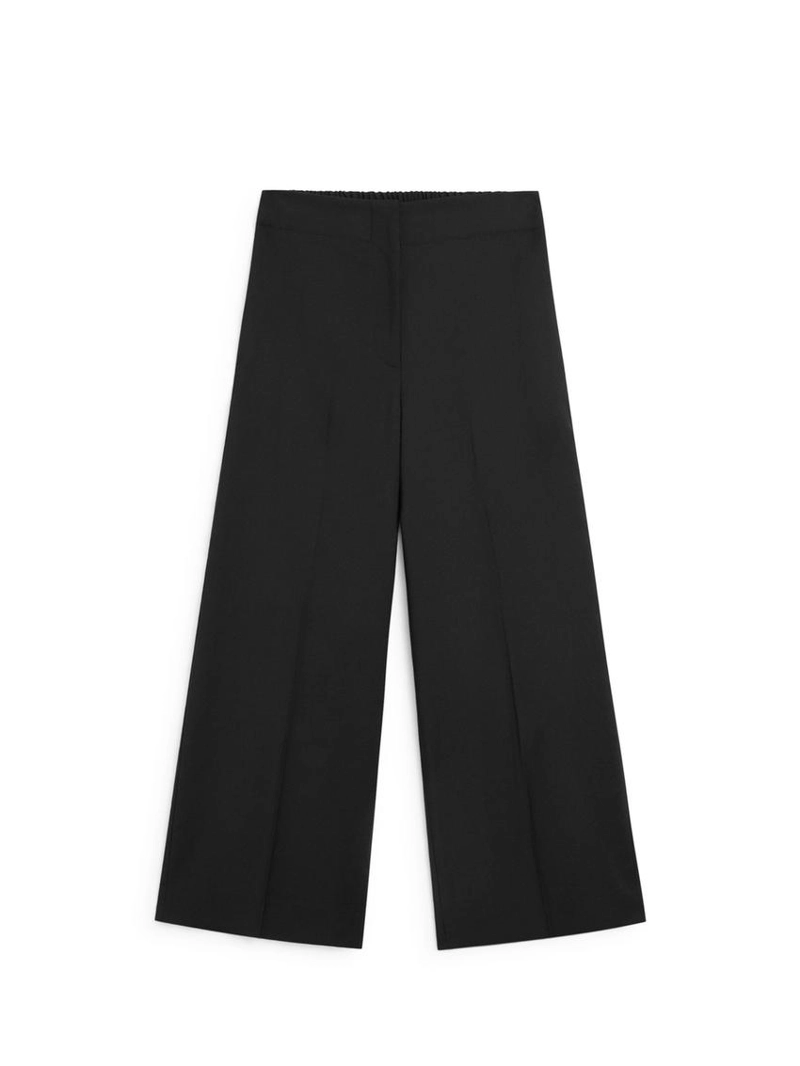 Широкие укороченные брюки из 100% шерсти